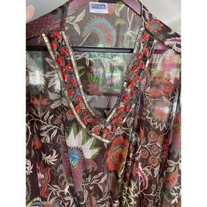 Neelam Embellished Sheer Swimsuit Cover Up Multi Color Ladies Free Size *Read*